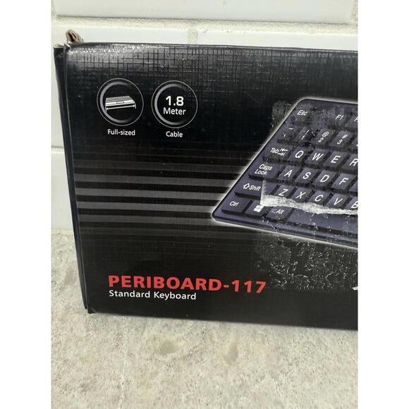 Perixx PERIBOARD-117 Wired Full Size Keyboard - Big Print Letters - Black - Picture 2 of 4